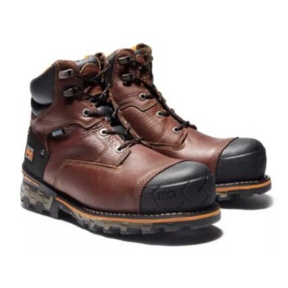 Timberland Other - Timberland Mens Brown Leather Boondock 6" Composite Toe Work Boots Sz 10 W New